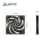 სურათი ქეისის ქულერი Arctic P12 Slim PWM PST ACFAN00187A 120mm Black