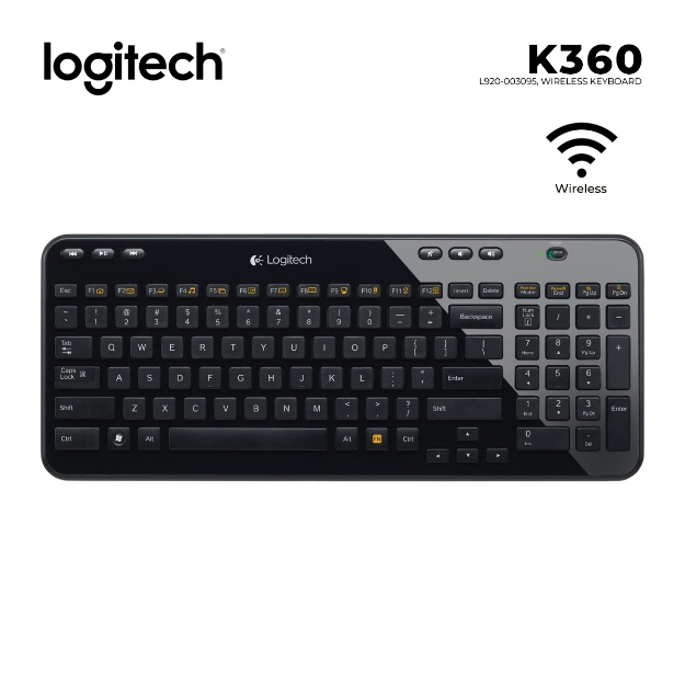 Picture of WIRELESS KEYBOARD LOGITECH K360 L920-003095 BLACK