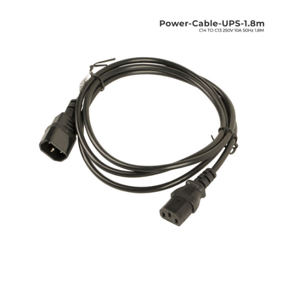 სურათი UPS კვების კაბელი C14 TO C13 250V 10A 50Hz 1.8M BLACK