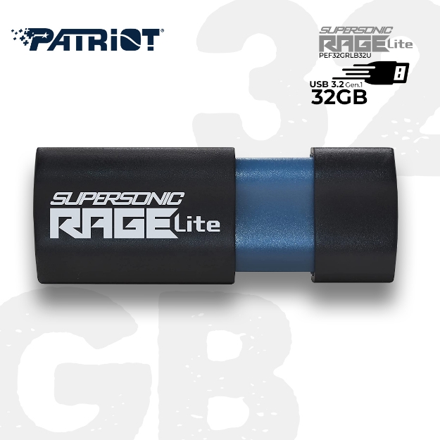 Picture of USB3.2 Flash Drive PATRIOT SUPERSONIC RAGE LITE 32GB PEF32GRLB32U