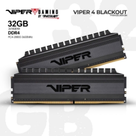 Picture of Memory PATRIOT VIPER 4 BLACKOUT 32GB (2X16GB) DDR4 3600MHZ PVB432G360C8K