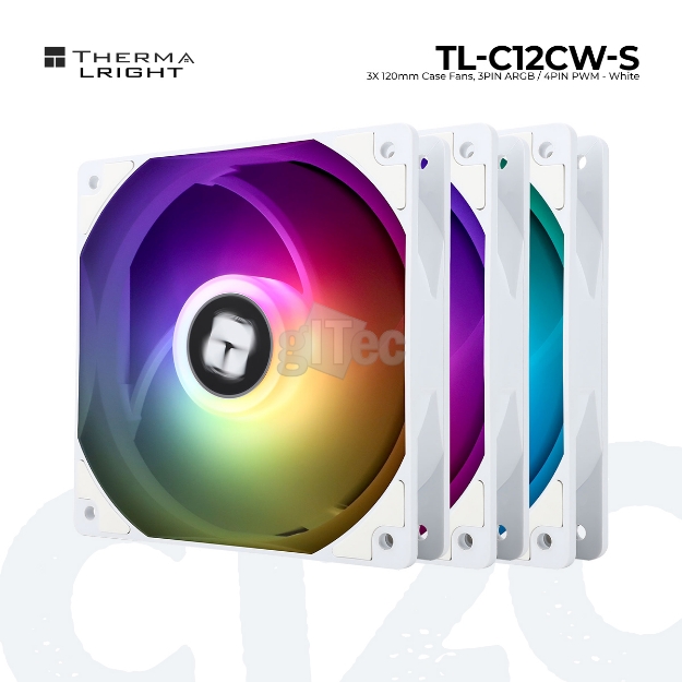 Picture of ქეისის ქულერი  THERMALRIGHT TL-C12CW-S A-RGB WHITE