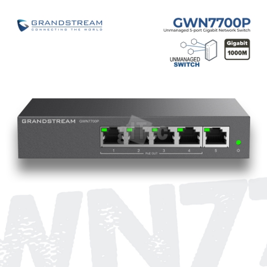 სურათი სვიჩი Grandstream GWN7700P 5-ports Gigabit Ethernet PoE 4-Ports