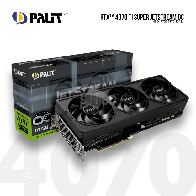 Picture of VIDEO CARD PALIT RTX 4070 Ti SUPER JETSTREAM OC NED47TSS19T2-1043J 16GB 256bit