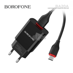 Picture of USB დამტენი + Micro USB Cale BOROFONE BA20A BLACK