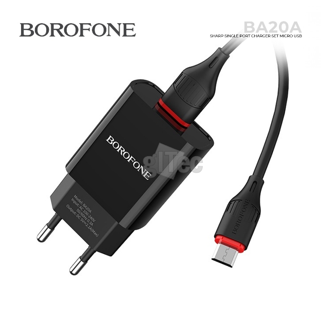 Picture of USB დამტენი + Micro USB Cale BOROFONE BA20A BLACK