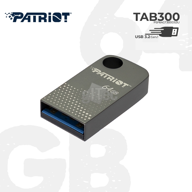 Picture of USB3.2 FLASH DRIVE PATRIOT TAB300 PSF64GT300DS3U 64GB USB 3.2 Gen 1 DARK GREY