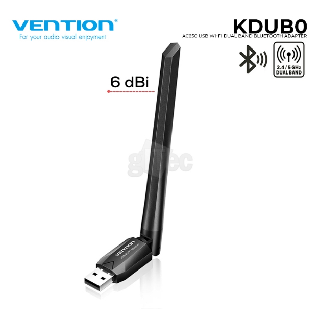 Picture of VENTION KDUB0 AC650 USB Wi-Fi Dual Band Bluetooth Network Adapter With High Gain Antenna