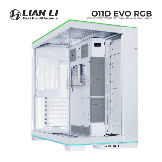სურათი CASE Lian Li O11 DYNAMIC EVO RGB G99.O11DERGBW.00 MID TOWER WHITE