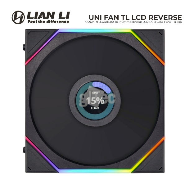 Picture of CASE FAN LIAN LI UNI FAN TL LCD Reverse G99.14RTLLCD1B.00 1-Pack Black