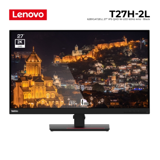 Picture of Monitor Lenovo ThinkVision T27h-2L 27" IPS 2K QHD 60Hz 4Ms Black