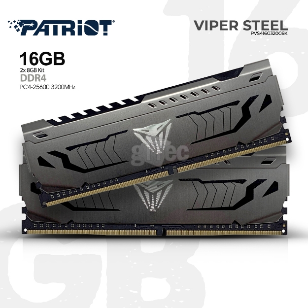 Picture of Memory Patriot Viper 16GB DDR4 3200MHZ (PVS416G320C6K) UDIMM DUAL KIT