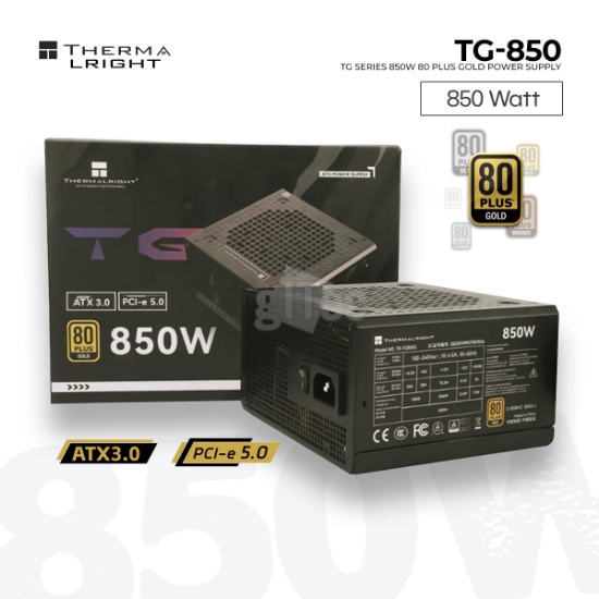 სურათი კვების ბლოკი THERMALRIGHT TR-TG 850S 850W 80PLUS GOLD ATX3.0 PCI-E 5.0 BLACK