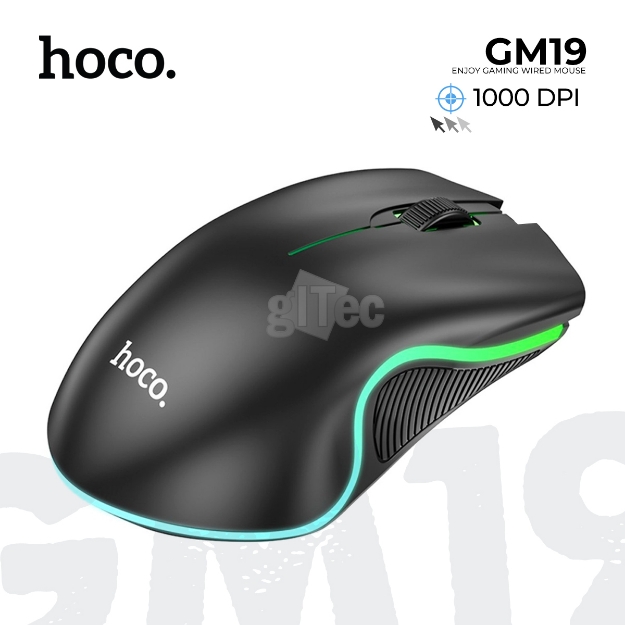 Picture of MOUSE Hoco GM19 Enjoy Gaming Illuminated Wired 1000dpi - black