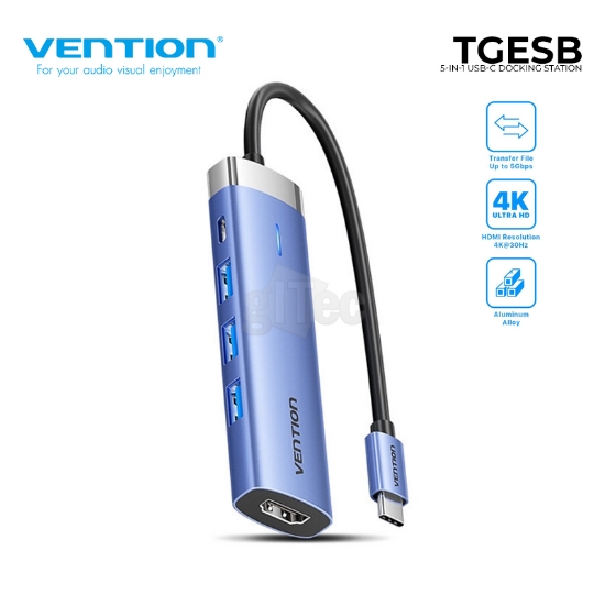 Picture of VENTION TGESB 5-in-1 USB-C Docking Station 4K HDMI 100W PD