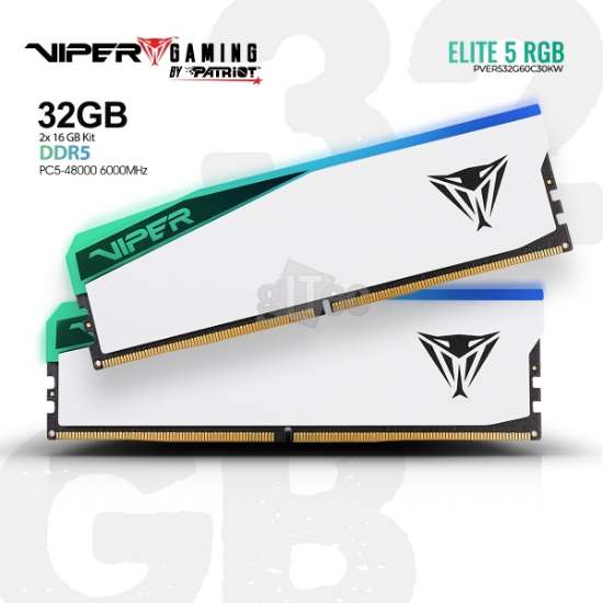 Picture of MEMORY PATRIOT VIPER Elite 5 RGB PVER532G60C30KW DDR5 32GB 6000MHZ