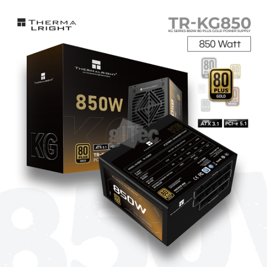 Picture of POWER SUPPLY THERMALRIGHT TR-KG850 850W 80PLUS GOLD ATX3.1 PCI-E 5.1 BLACK