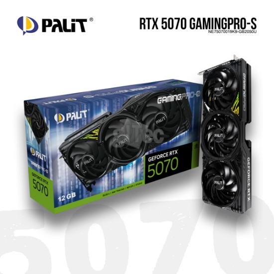 სურათი ვიდეო დაფა PALIT GeForce RTX 5070 GamingPro-S NE75070019K9-GB2050U 12GB GDDR7 192bit