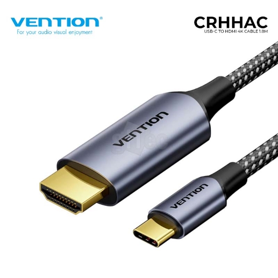 სურათი 4K TYPEC HDMI კაბელი VENTION CRHHAC 1.8M BLACK