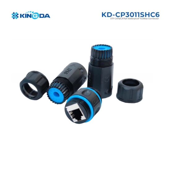 სურათი KINGDA KD-CP3011SHC6 STP CAT6/CAT6A Waterproof Toolless Connector
