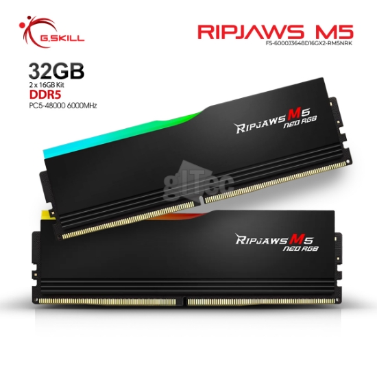 სურათი მეხსიერება G.Skill Ripjaws M5 Neo RGB F5-6000J3648D16GX2-RM5NRK 32GB DDR5 6000MHZ