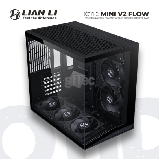სურათი ქეისი LIAN LI O11D MINI V2 FLOW G99.O11DMIV2FX.00 MID-TOWER BLACK
