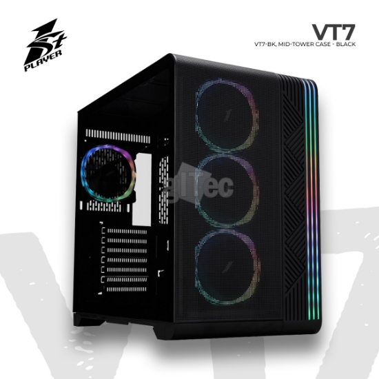 სურათი ქეისი 1STPLAYER VT7 VT7-BK MID-TOWER BLACK