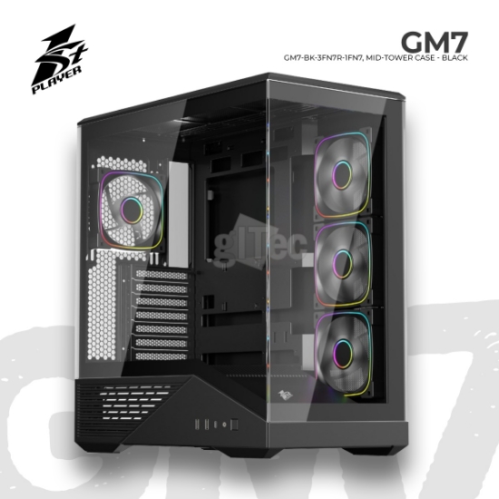 სურათი ქეისი 1STPLAYER GM7GM7-BK-3FN7R-1FN7 MID-TOWER BLACK