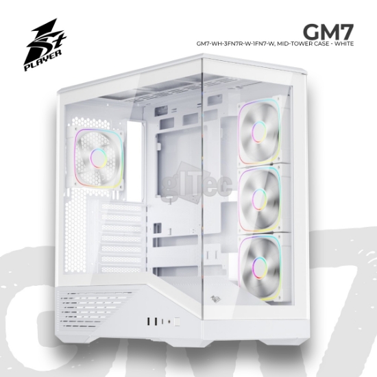 სურათი ქეისი 1STPLAYER GM7-WH-3FN7R-W-1FN7-W MID-TOWER WHITE