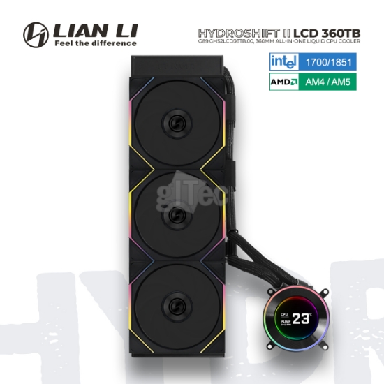 Picture of WATER COOLING SYSTEM LIAN LI HydroShift II LCD-C 360TB ARGB G89.GHS2LCD36TB.00 BLACK