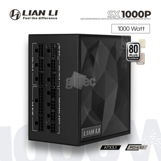 სურათი კვების ბლოკი LIAN LI SX 1000P G9P.SX1000P.B000.EU 1000W 80 PLUS PLATINUM FULL MODULAR BLACK
