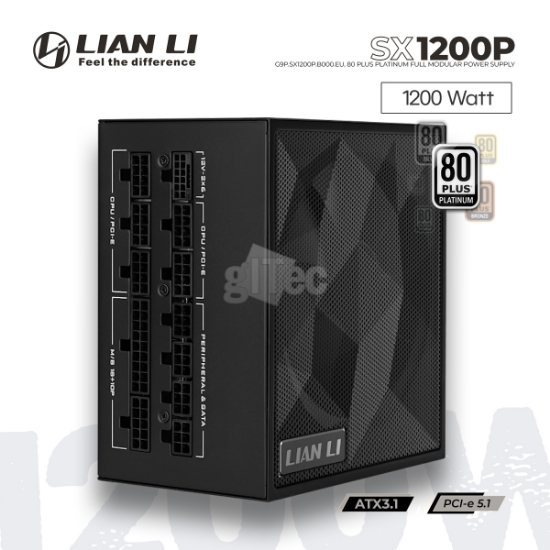 სურათი კვების ბლოკი LIAN LI SX 1200P G9P.SX1200P.B000.EU 1200W 80 PLUS PLATINUM FULL MODULAR BLACK