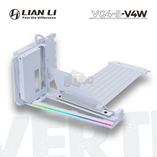 სურათი ვერტიკალური GPU სამაგრი LIAN LI G89.VG4-5-V4W.00 4-SLOT PCIE 5.0 RISER WHITE