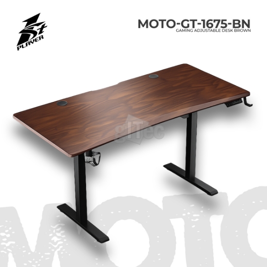 სურათი GAMING მაგიდა 1STPLAYER MOTO-GT 1675 BURLYWOOD