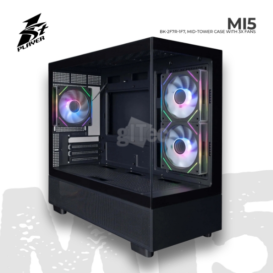 სურათი ქეისი 1STPLAYER MI5 Mi5-BK-2F7R-1F7 MID-TOWER CASE BLACK