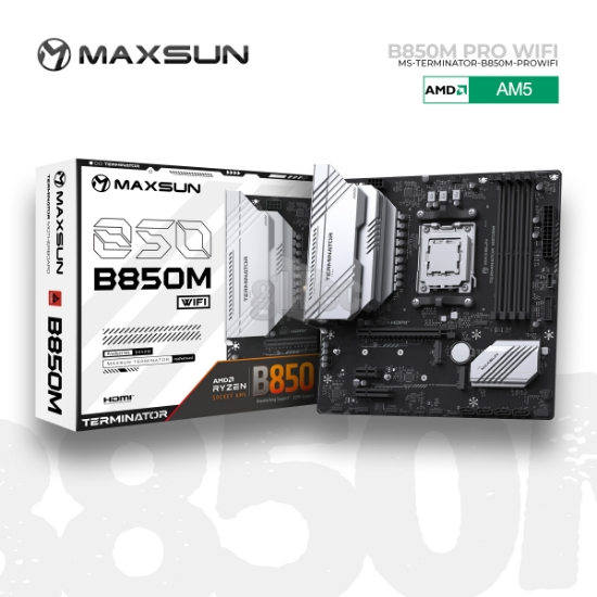 Picture of MOTHERBOARD MAXSUN MS-Terminator B850M PRO WIFI AM5 mATX