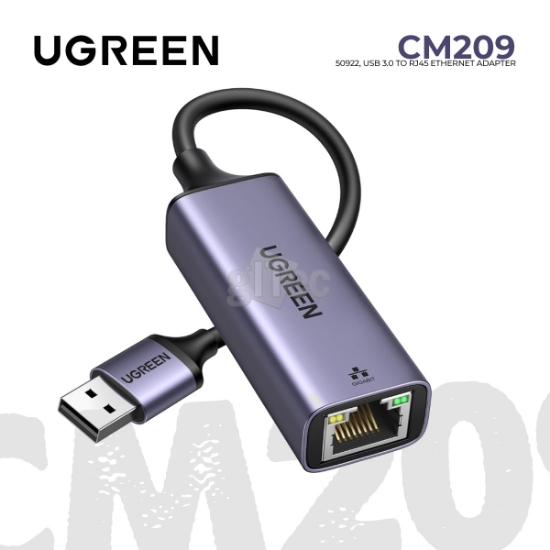 სურათი UGREEN CM209 (50922) USB 3.0 TO RJ-45 ETHERNET ADAPTER SPACE GREAY
