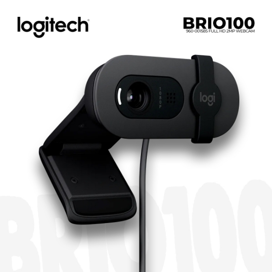 სურათი ვებ კამერა LOGITECH Brio 100 960-001585 FHD 2MP W/MIC USB GRAPHITE
