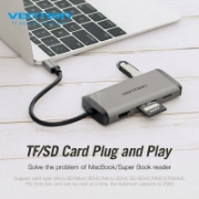 სურათი VENTION CNDHB 8-in-1 USB-C DOCKING STATION TYPE-C TO HDMI/USB3.0*3/RJ45/TF/SD/PD