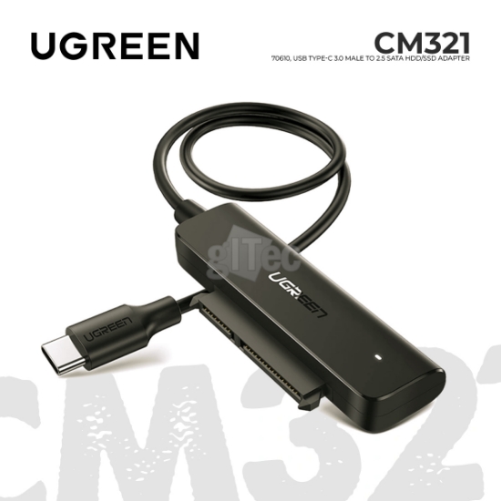 სურათი UGREEN CM321 70610 USB Type-C 3.0 TO 2.5" SATA CONVERTER 50CM BLACK