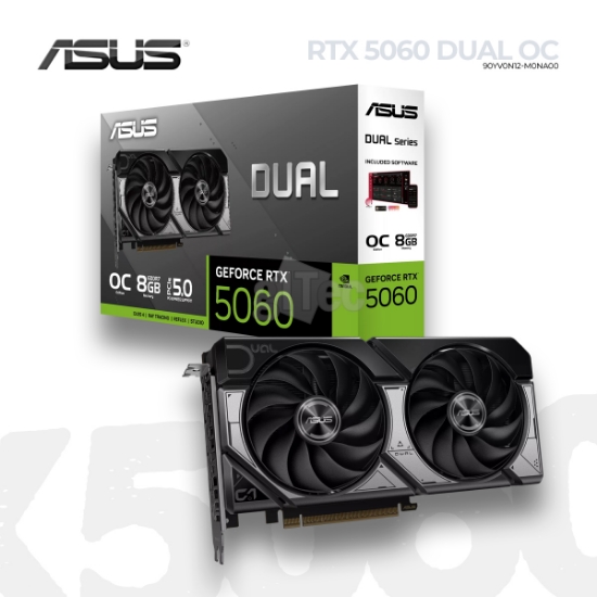 სურათი ვიდეო დაფა ASUS GEFORCE RTX 5060 DUAL OC 8GB 128-Bit GDDR7 90YV0N72-M0NA00