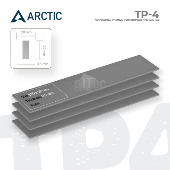 სურათი თერმო ბალიში ARCTIC TP-4 ACTPD00065A 4-Pack 120x20x0.5mm
