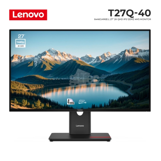 Picture of MONITOR LENOVO ThinkVision T27Q-40 64A6GAR6EU 27" IPS 2K QHD 120Hz 4MS BLACK